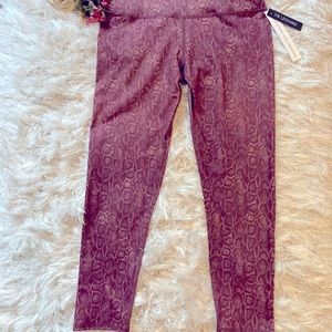 EVOLUTION AND CREATION: Snake Skin Pattern Maroon 7/8 Leggings (The MIA Legging)